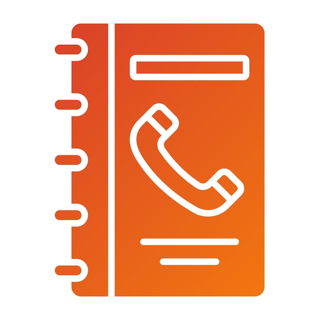 Diseño vectorial Estilo del icono del libro de teléfonos