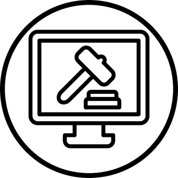 Diseño vectorial Estilo del icono de licitación en línea