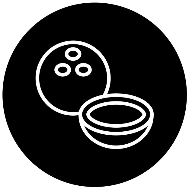 Diseño vectorial Estilo de icono de lienzo de coco