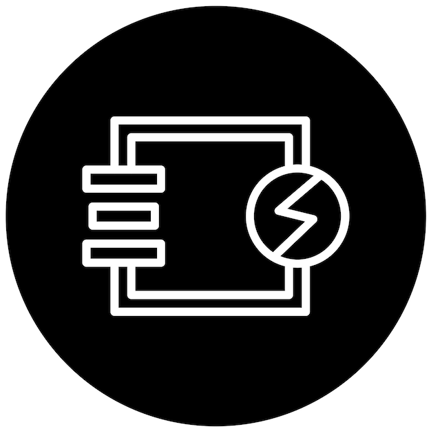 Diseño vectorial Estilo del icono del limitador de corriente