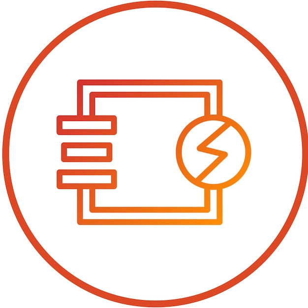 Diseño vectorial Estilo del icono del limitador de corriente