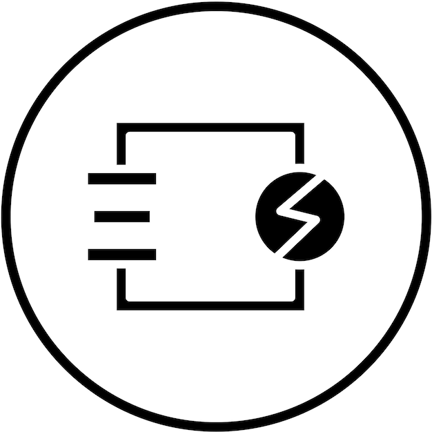 Diseño vectorial Estilo del icono del limitador de corriente