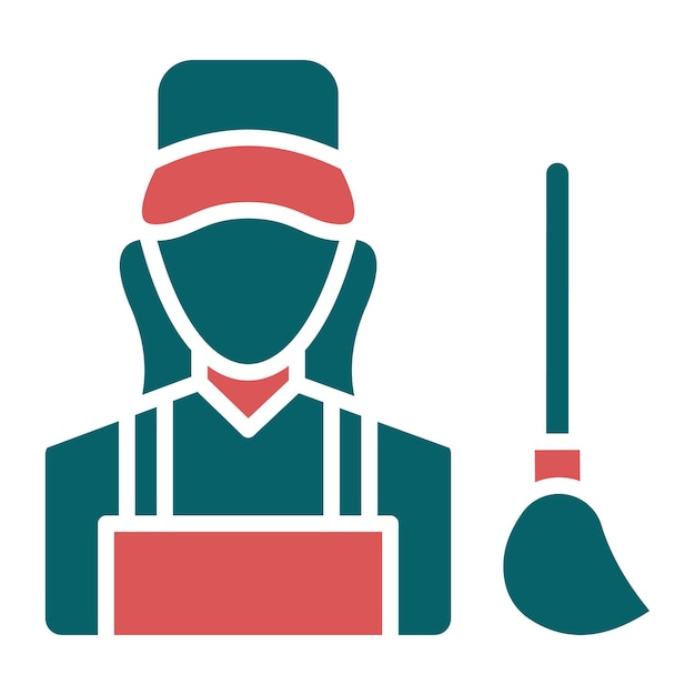 Diseño vectorial Estilo del icono del limpiador femenino