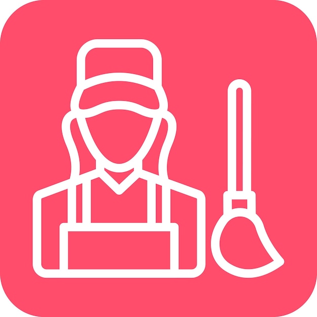 Diseño vectorial Estilo del icono del limpiador femenino