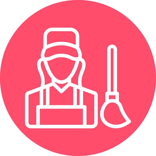 Diseño vectorial Estilo del icono del limpiador femenino