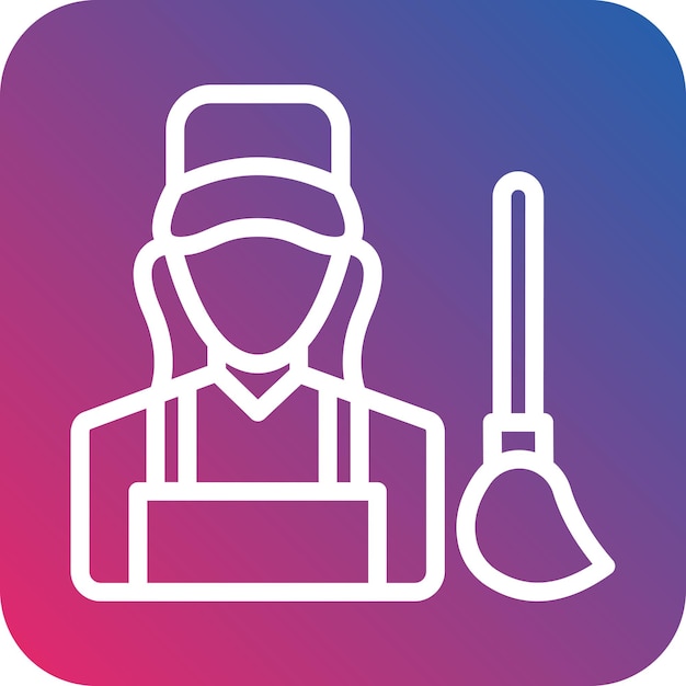 Diseño vectorial Estilo del icono del limpiador femenino