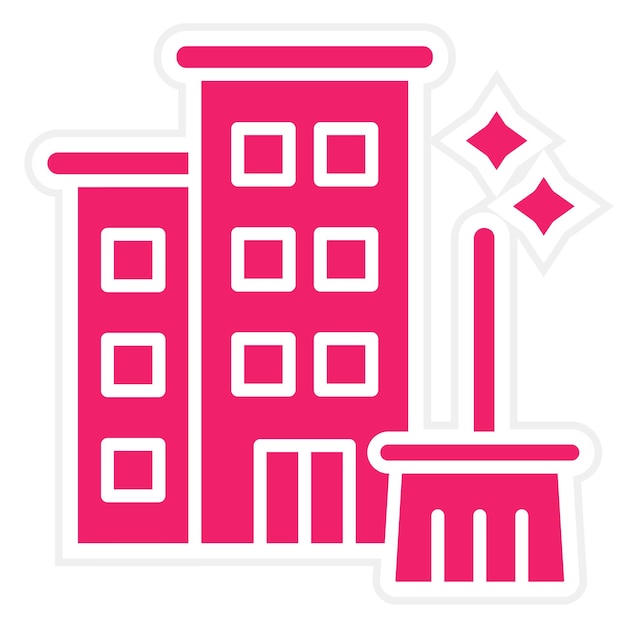 Diseño vectorial de estilo de icono de limpieza de apartamentos