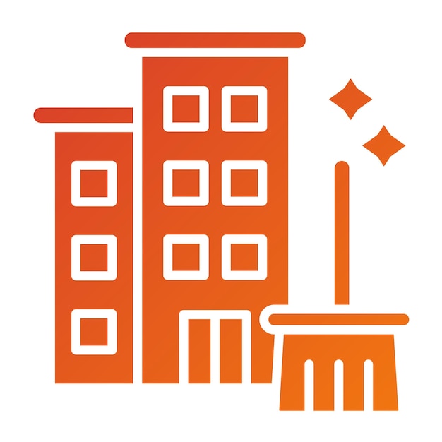 Diseño vectorial de estilo de icono de limpieza de apartamentos