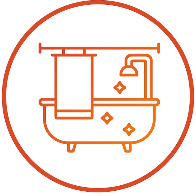 Diseño vectorial de estilo de icono de limpieza de baño