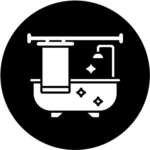 Diseño vectorial de estilo de icono de limpieza de baño
