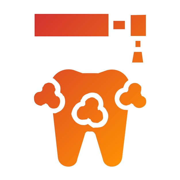 Diseño vectorial de estilo de icono de limpieza dental