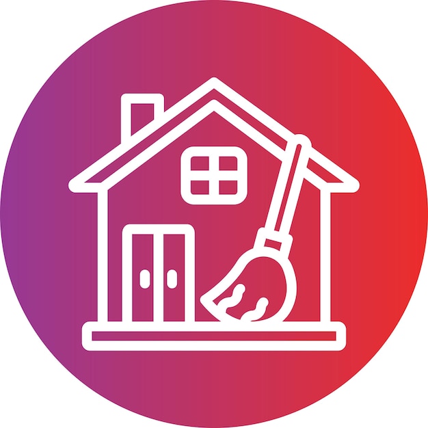 Diseño vectorial de estilo de icono de limpieza del hogar