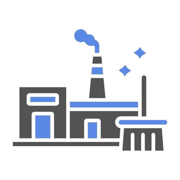 Diseño vectorial Estilo de icono de limpieza industrial