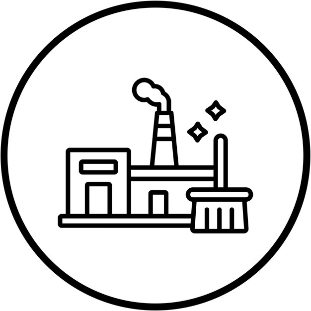 Diseño vectorial Estilo de icono de limpieza industrial
