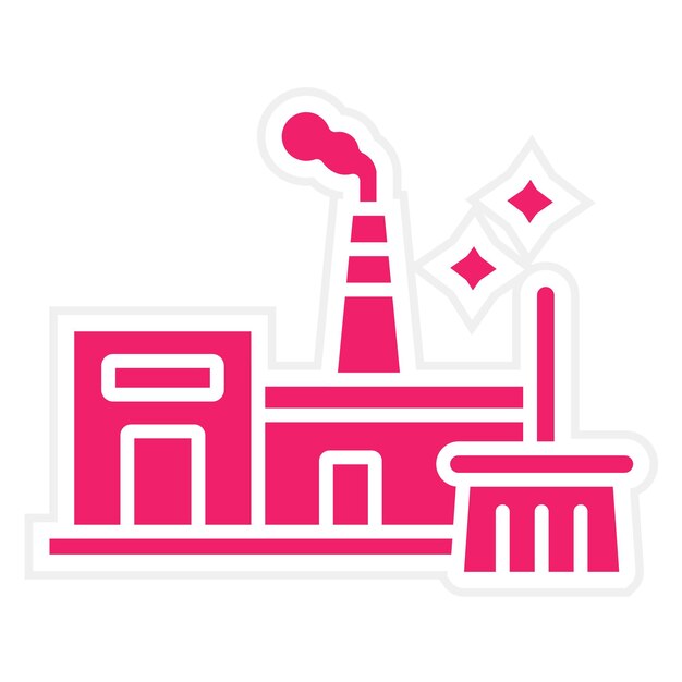 Diseño vectorial Estilo de icono de limpieza industrial