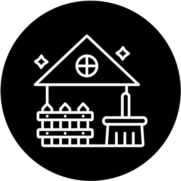 Diseño vectorial Estilo del icono de limpieza del patio trasero