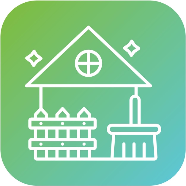 Diseño vectorial Estilo del icono de limpieza del patio trasero