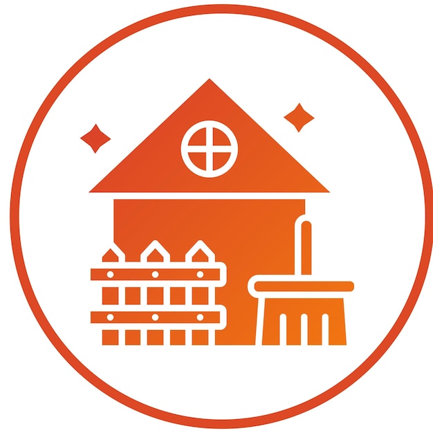 Diseño vectorial Estilo del icono de limpieza del patio trasero