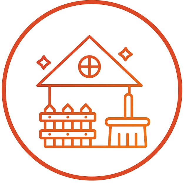 Diseño vectorial Estilo del icono de limpieza del patio trasero