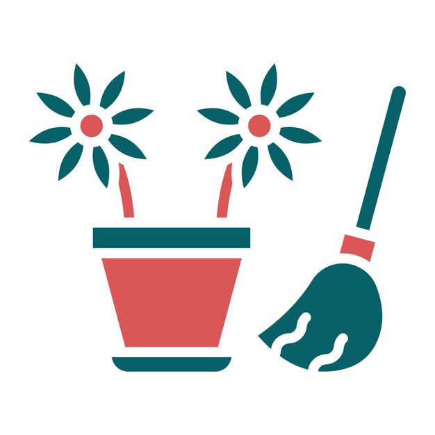 Diseño vectorial Estilo del icono de limpieza de primavera