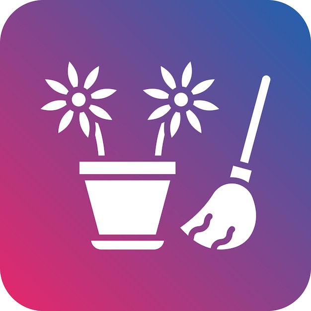 Diseño vectorial Estilo del icono de limpieza de primavera