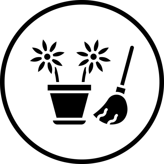Diseño vectorial Estilo del icono de limpieza de primavera