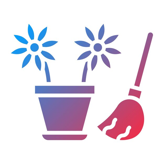 Diseño vectorial Estilo del icono de limpieza de primavera