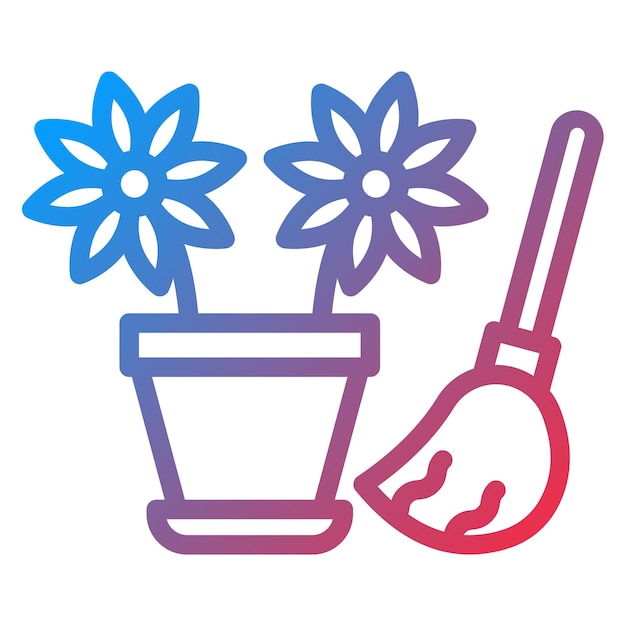 Diseño vectorial Estilo del icono de limpieza de primavera