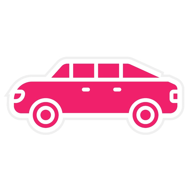 Diseño vectorial del estilo del icono de la limusina