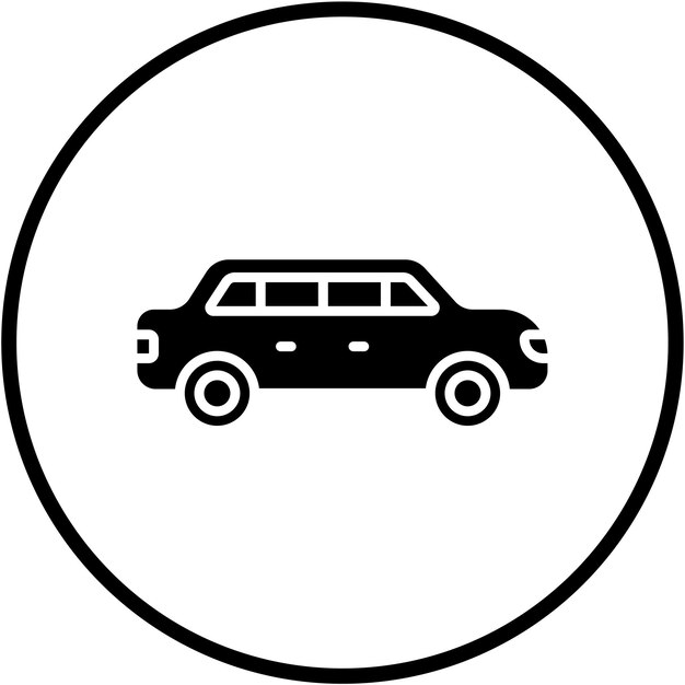 Diseño vectorial del estilo del icono de la limusina