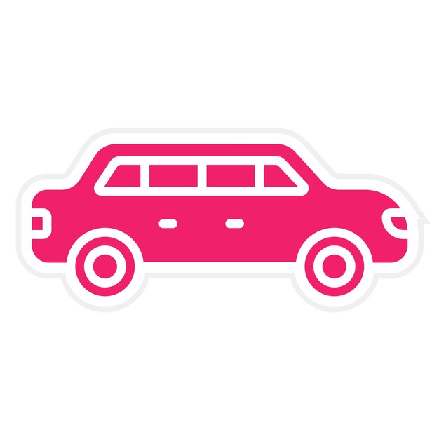 Diseño vectorial del estilo del icono de la limusina