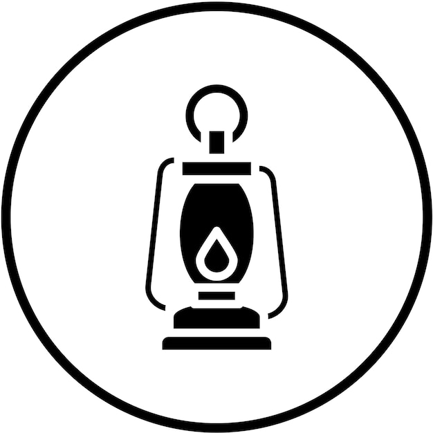 Diseño vectorial Estilo del icono de la linterna del campamento