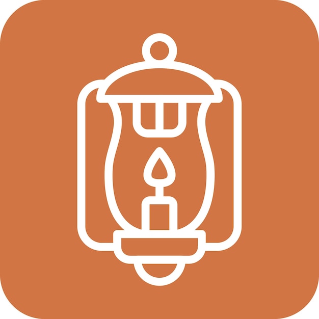 Diseño vectorial Estilo del icono de la linterna del desierto