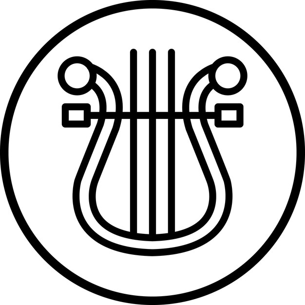 Diseño vectorial Estilo del icono de la lira