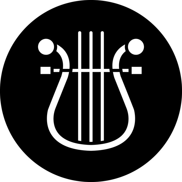 Diseño vectorial Estilo del icono de la lira