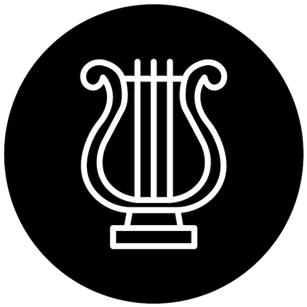 Diseño vectorial Estilo del icono de la lira