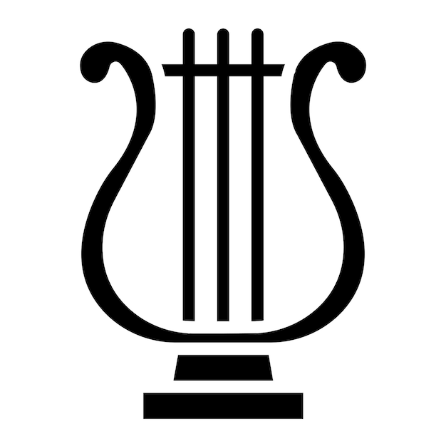 Diseño vectorial Estilo del icono de la lira