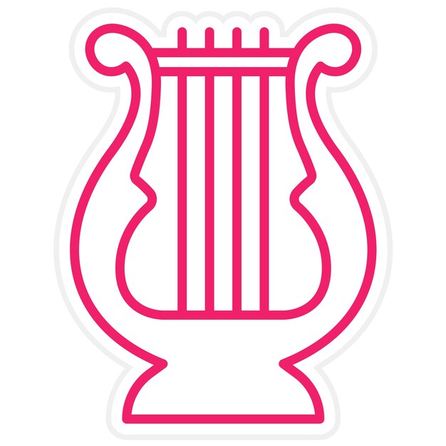 Diseño vectorial Estilo del icono de la lira