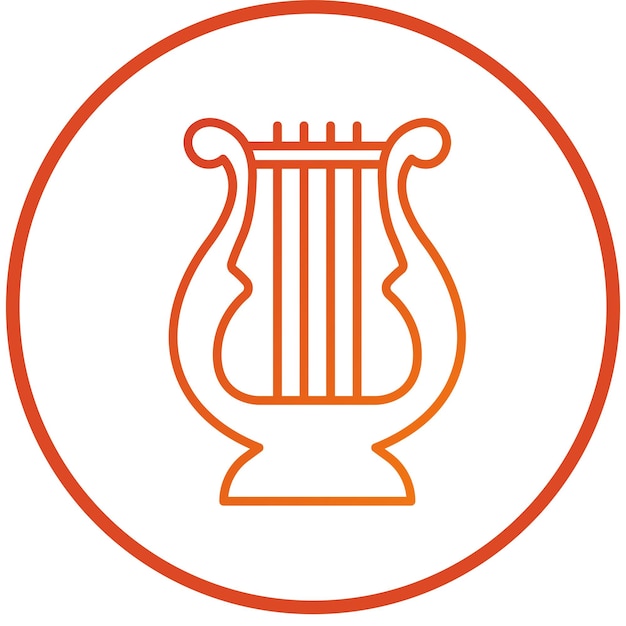 Vector diseño vectorial estilo del icono de la lira