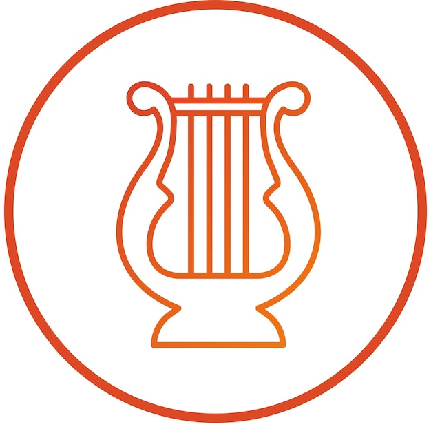 Diseño vectorial Estilo del icono de la lira