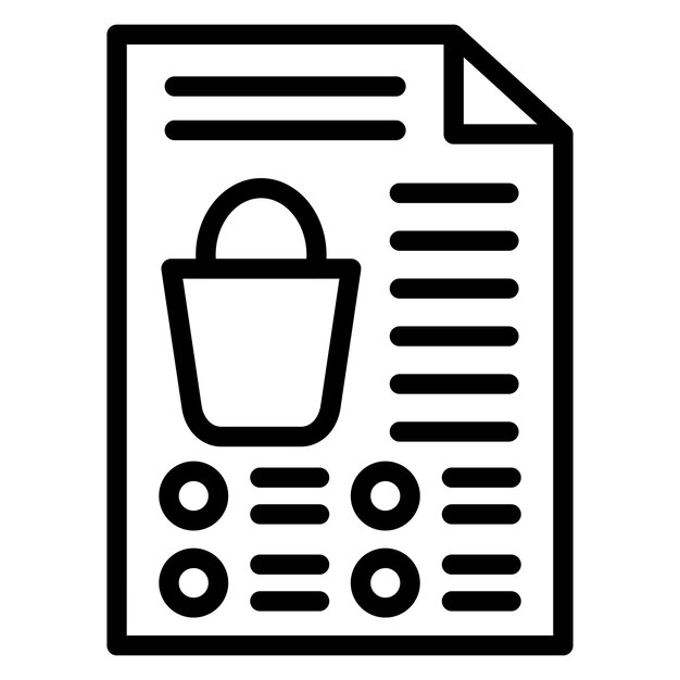 Diseño vectorial Estilo del icono de la lista de compras