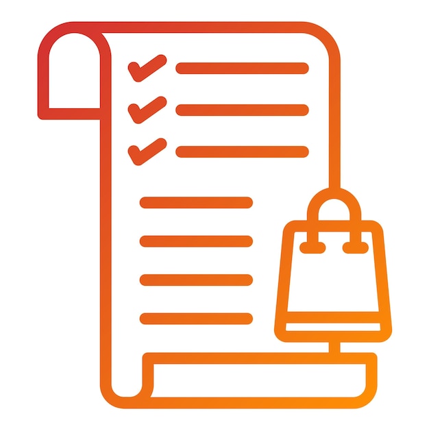 Diseño vectorial Estilo del icono de la lista de compras