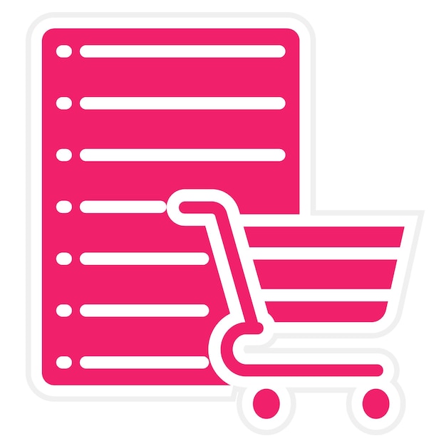 Diseño vectorial Estilo del icono de la lista de compras