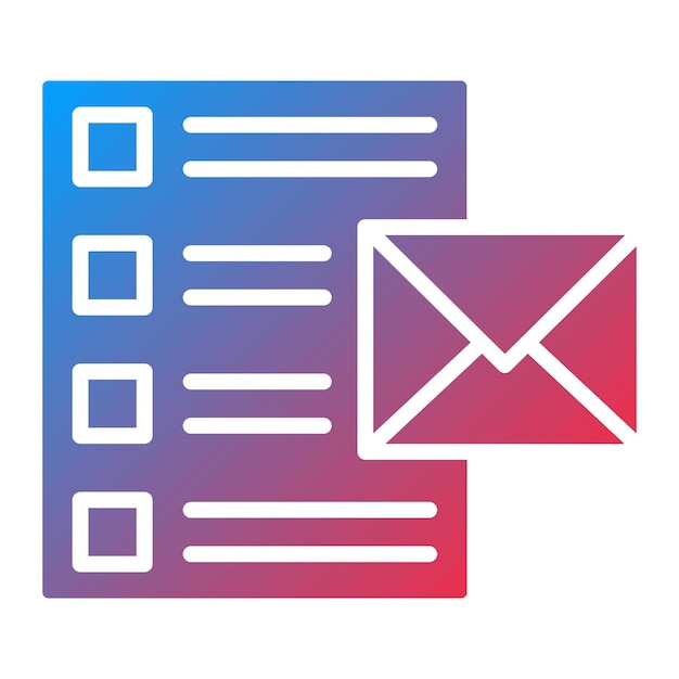 Diseño vectorial Estilo del icono de la lista de correo electrónico