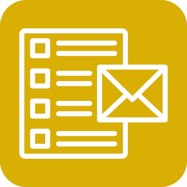 Diseño vectorial Estilo del icono de la lista de correo electrónico