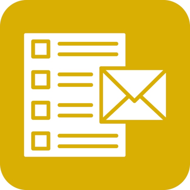 Diseño vectorial Estilo del icono de la lista de correo electrónico