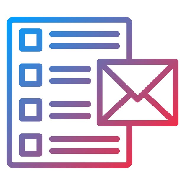 Diseño vectorial Estilo del icono de la lista de correo electrónico