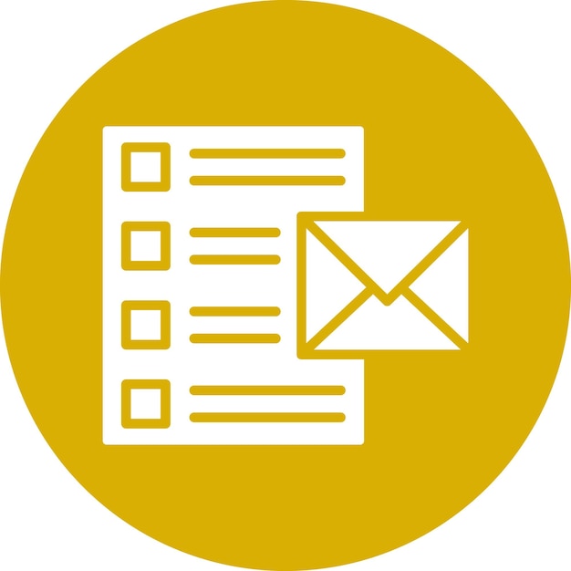 Diseño vectorial Estilo del icono de la lista de correo electrónico