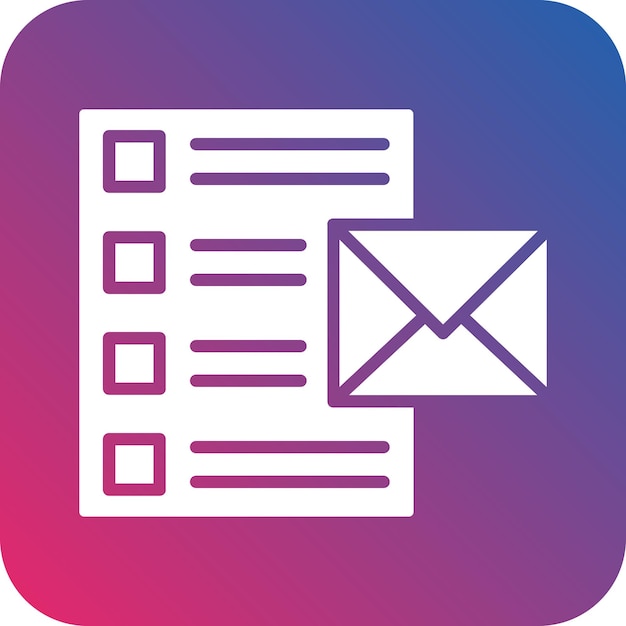 Diseño vectorial Estilo del icono de la lista de correo electrónico