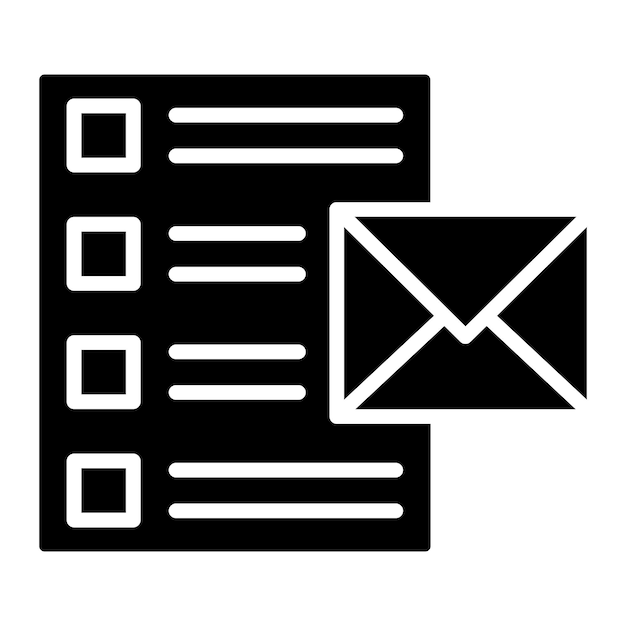 Diseño vectorial Estilo del icono de la lista de correo electrónico